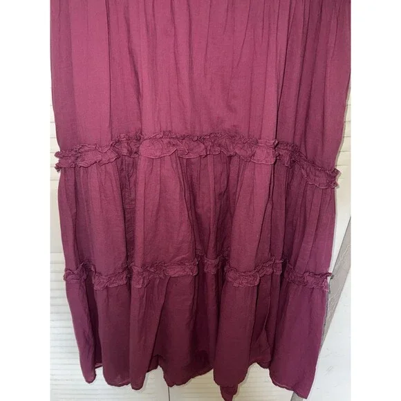 Sundance Tiered Midi Dress Womens XS Raspberry Pink Easy Beauty boho casual - Picture 6 of 8